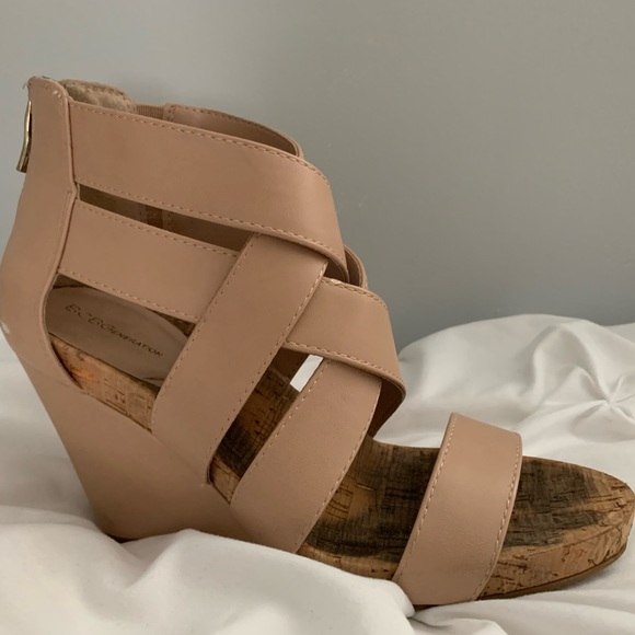 BCBGeneration beige/pink wedge heels. Light used. - Picture 4 of 4